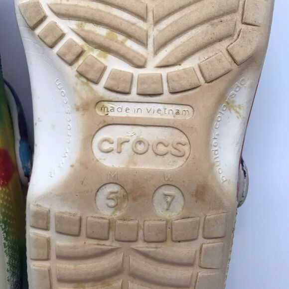 Crocs Tie-Dye Clogs Men's 5 - Women's 7 Bright Colored Slip On Comfort Shoes - Picture 9 of 9